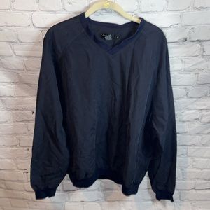 Perry Ellis Navy Blue Golf Pullover Windbreaker Size Large